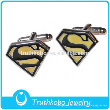 Hot Sale Silver Cufflink Super Man "S" Stainless Steel Dress Shirt 1 Pair Superman Cufflinks